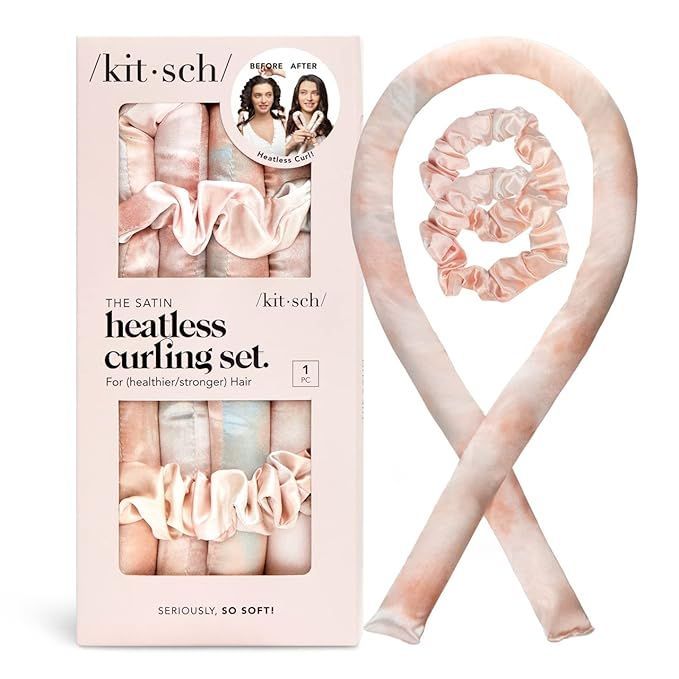 Kitsch Holiday Gift Silk Heatless Hair Curler | Heatless Curling Rod Headband | Satin Heatless Cu... | Amazon (US)