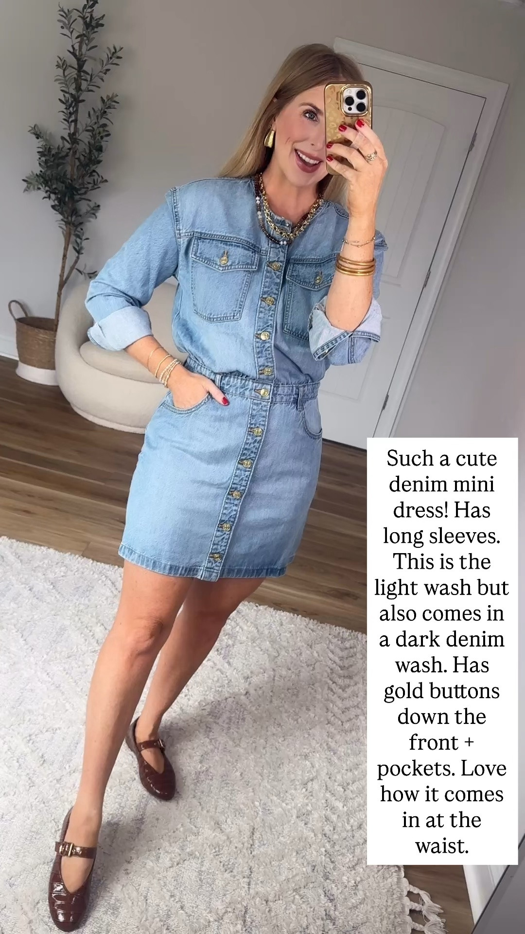 Denim mini dress

#LTKootd