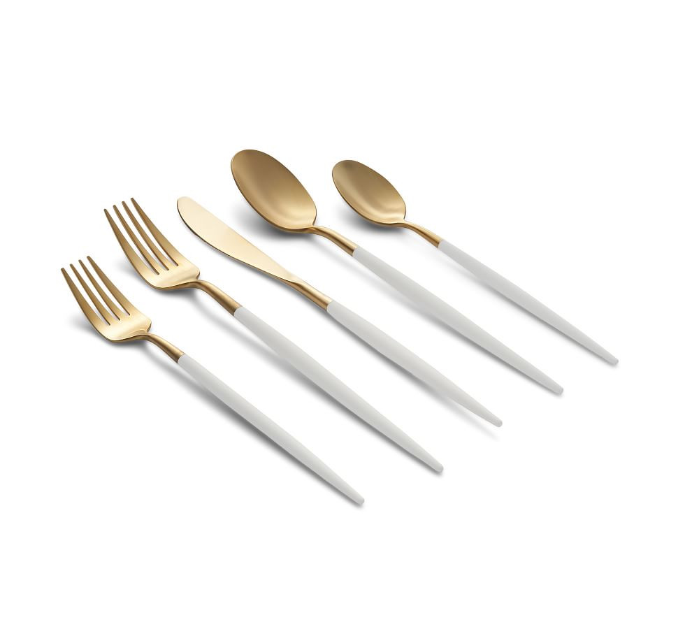 Gracelynn Stainless Steel Flatware, Set of 20, White | Pottery Barn (US)