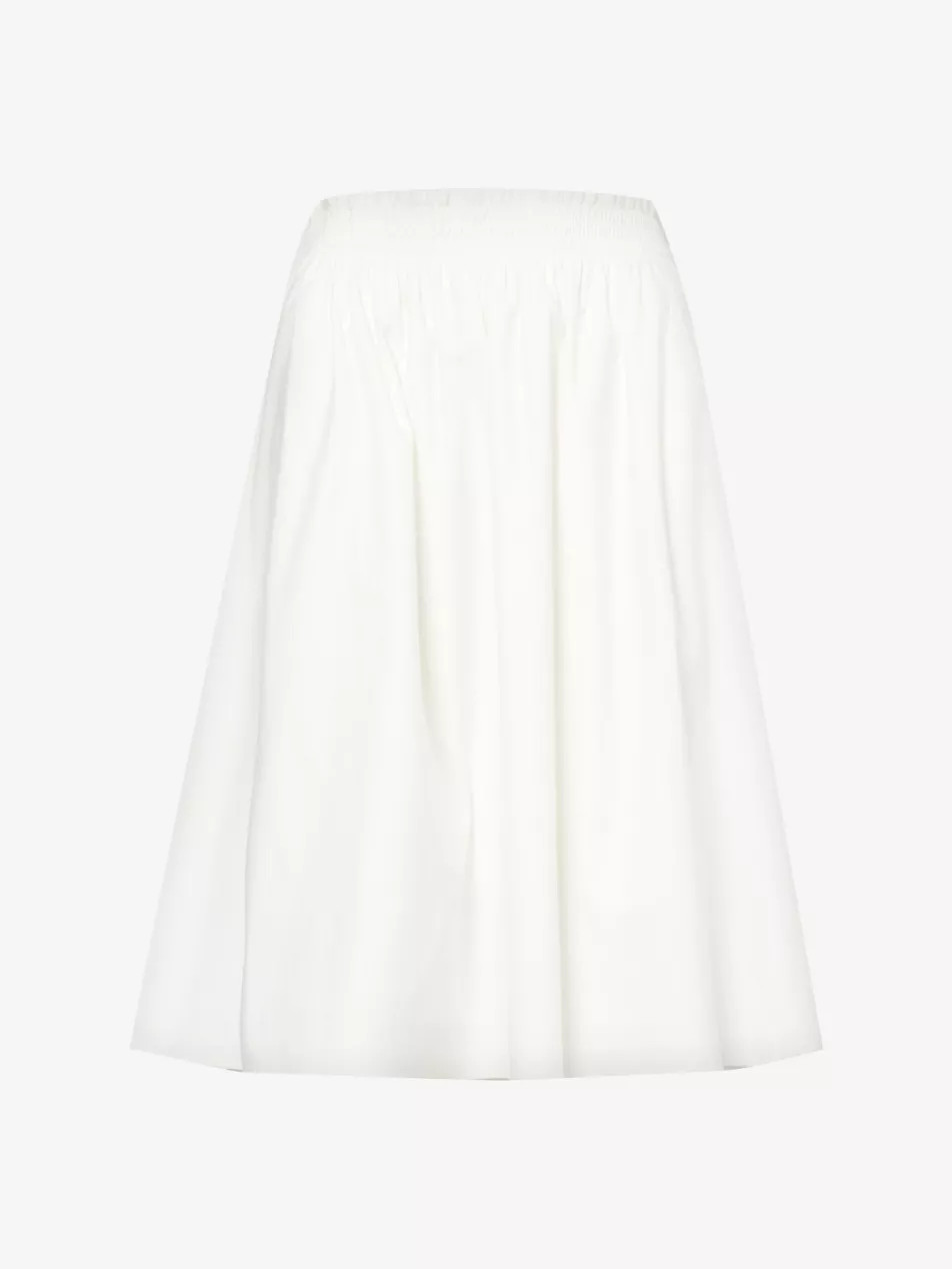 Dove high-rise stretch organic-cotton midi skirt | Selfridges