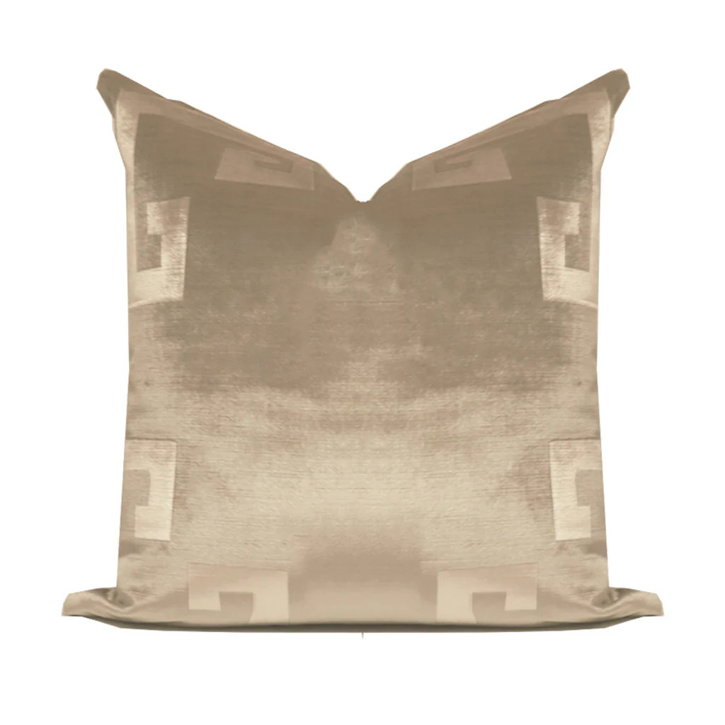 Dune Velvet Greek Key Pillow | Lo Home by Lauren Haskell Designs
