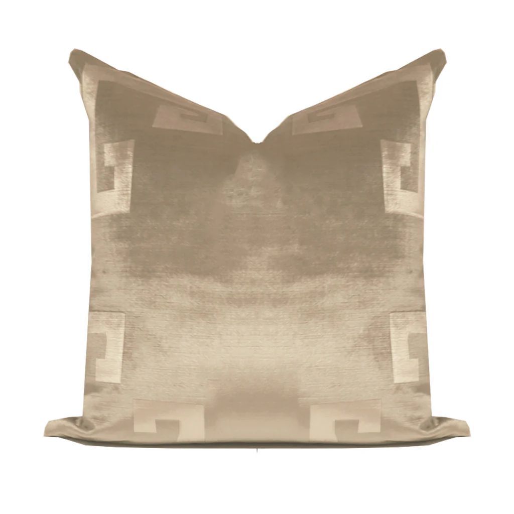 Dune Velvet Greek Key Pillow | Lo Home by Lauren Haskell Designs