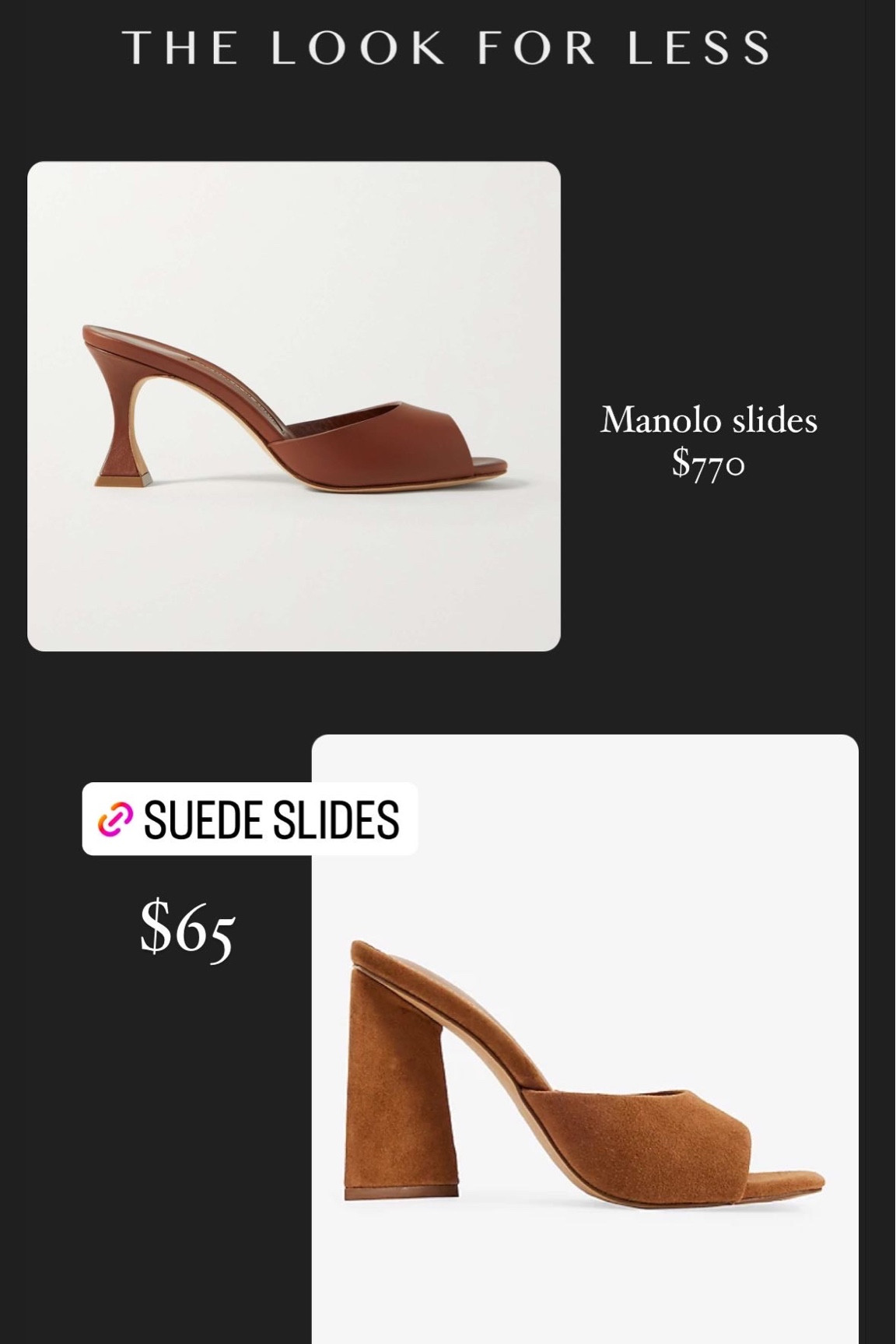 Look for less! 🙌🏼 #brownsuede #summersandals #slides #affordablefootwear #shoes #summershoes #brownsandals #heeledsandals 

#LTKsalealert #LTKunder100 #LTKshoecrush