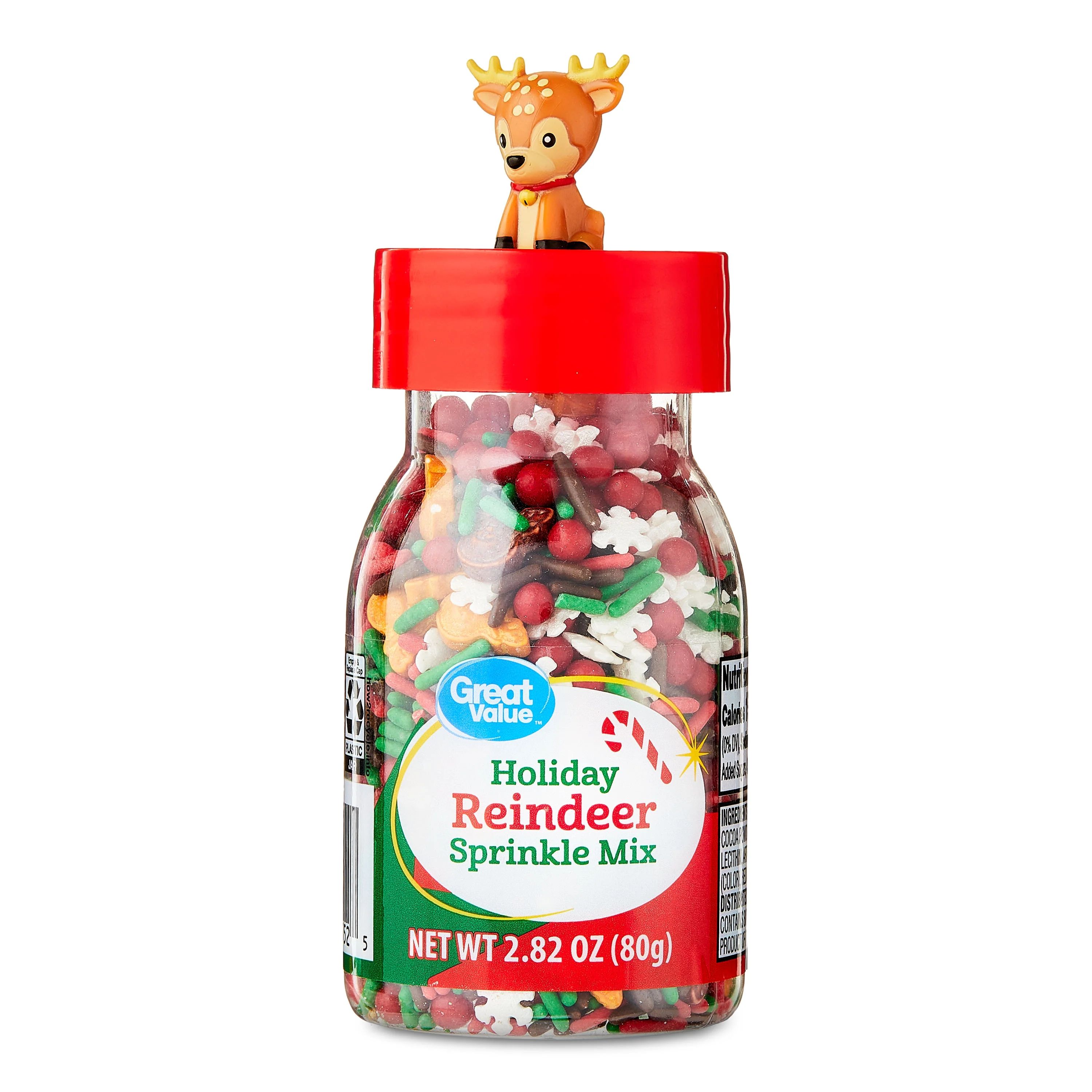 Great Value Holiday Multi-Color Reindeer Dessert Sprinkles, 2.82 oz | Walmart (US)