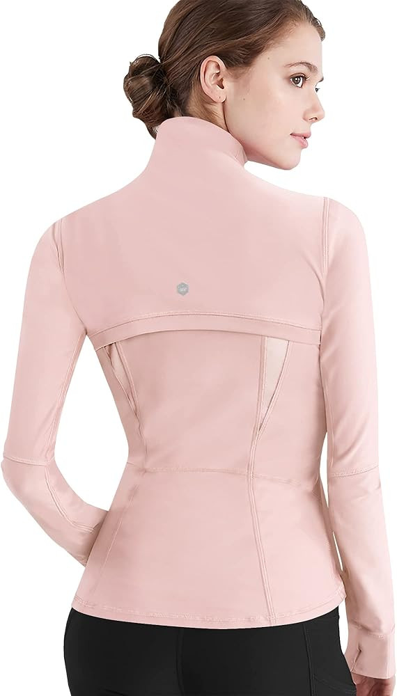 Lock and Love Women's Full Zip-up Yoga Workout Running Track Jacket with Thumb Holes | Amazon (US)