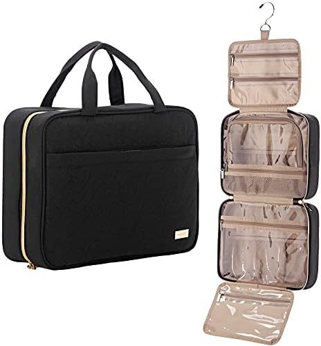 NISHEL Large Hanging Travel Toiletry Bag, Portable Makeup Organizer, Water Resistant Cosmetic Holder | Amazon (US)