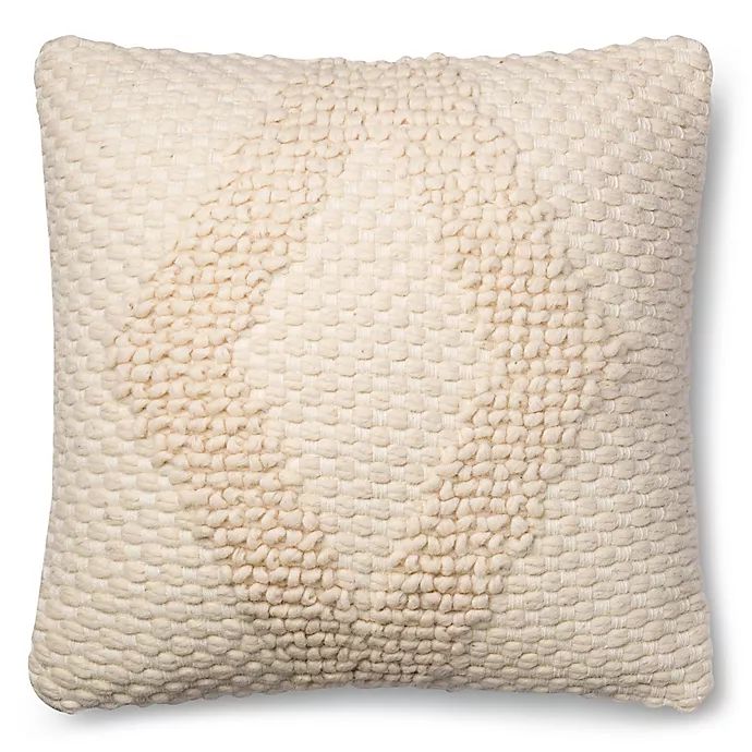 Magnolia Home Fae 22-Inch Square Throw Pillow in Ivory | Bed Bath & Beyond