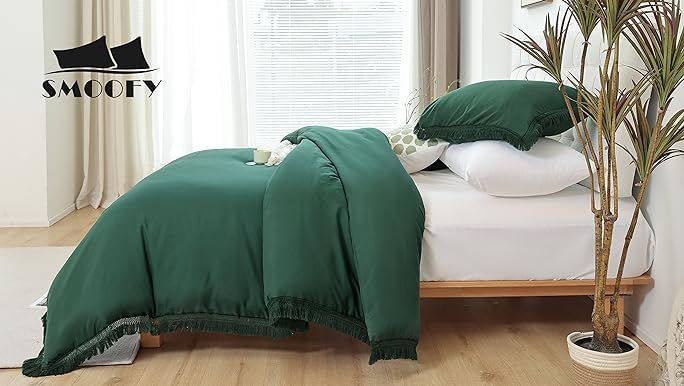 ROSGONIA Emerald Green Comforter Set Twin- 1 Comforter & 1 Pillowcase- Dark Green Twin Comforter ... | Amazon (US)