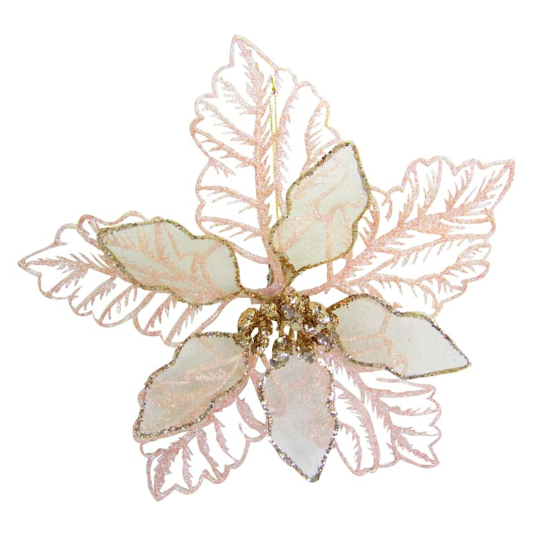 Pink Poinsettia Ornament, 9.5" | At Home