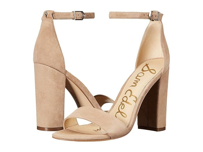 Sam Edelman Yaro Ankle Strap Sandal Heel (Oatmeal) Women's Dress Sandals | Zappos
