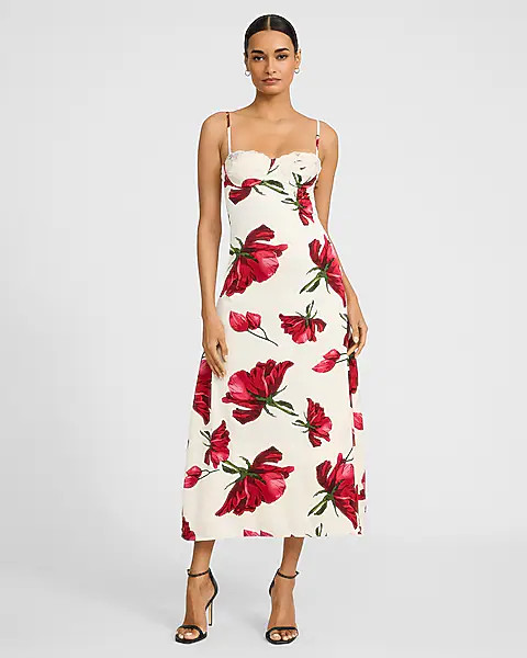 Floral Lace Bustier Maxi Dress | Express