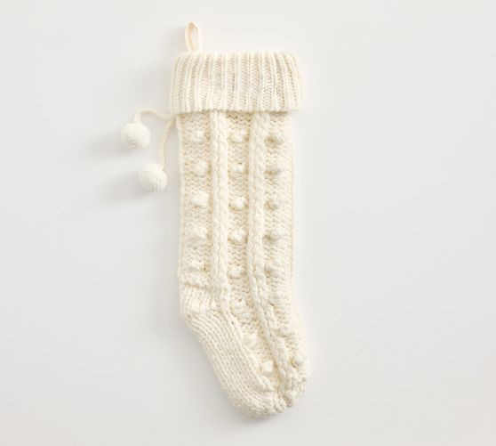 Knit Pom Pom Stocking | Pottery Barn (US)