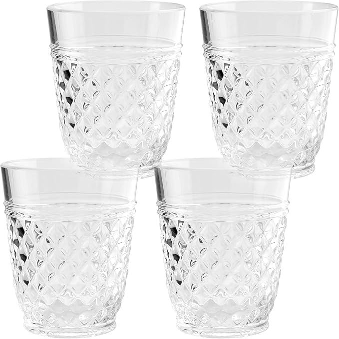 PG Drinkware Collection-Premium Quality Super Clear Acrylic 14oz Plastic Water Tumblers - Set 4 | Amazon (US)
