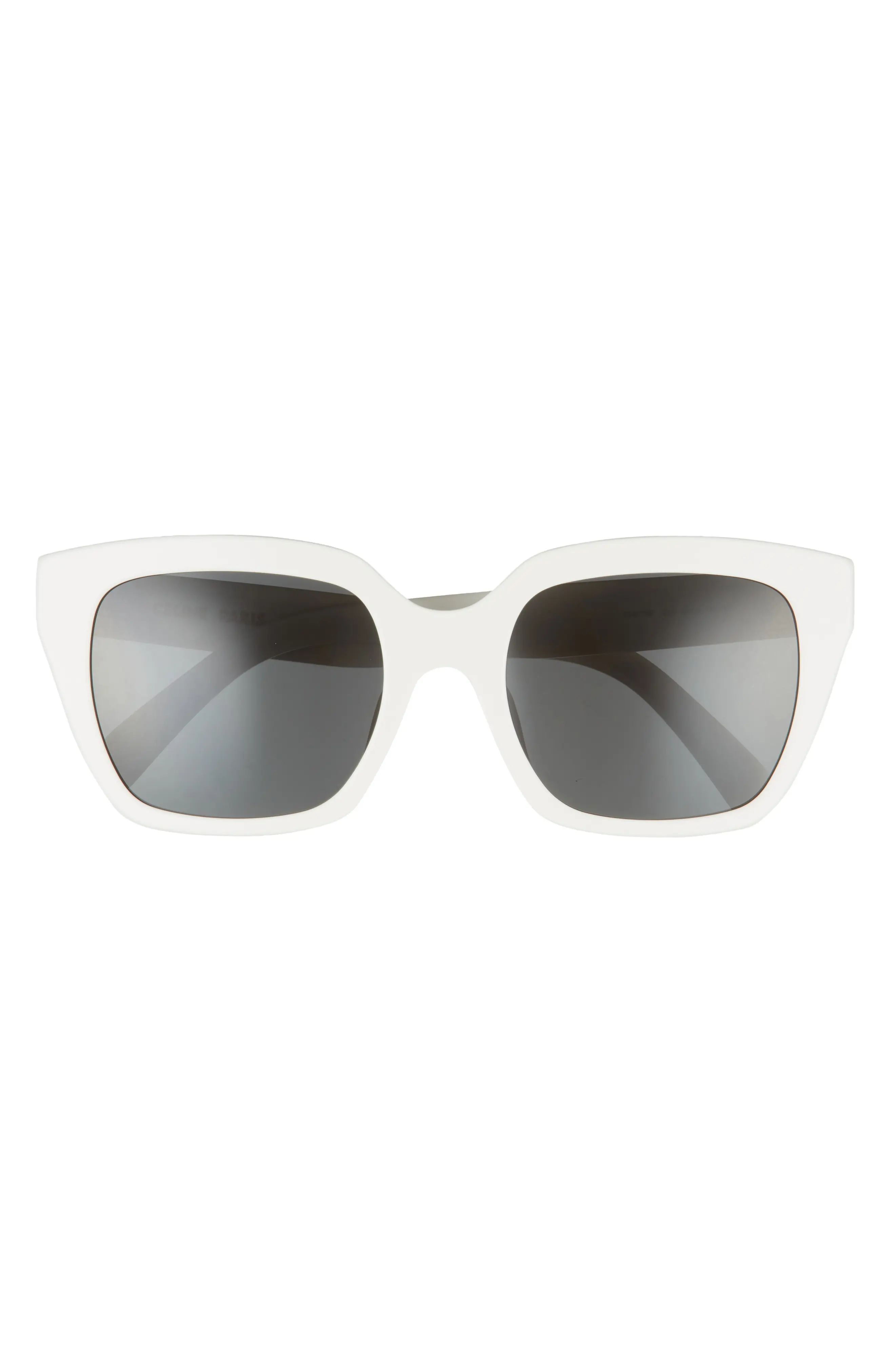 CELINE 56mm Cat Eye Sunglasses in Ivory /Smoke at Nordstrom | Nordstrom