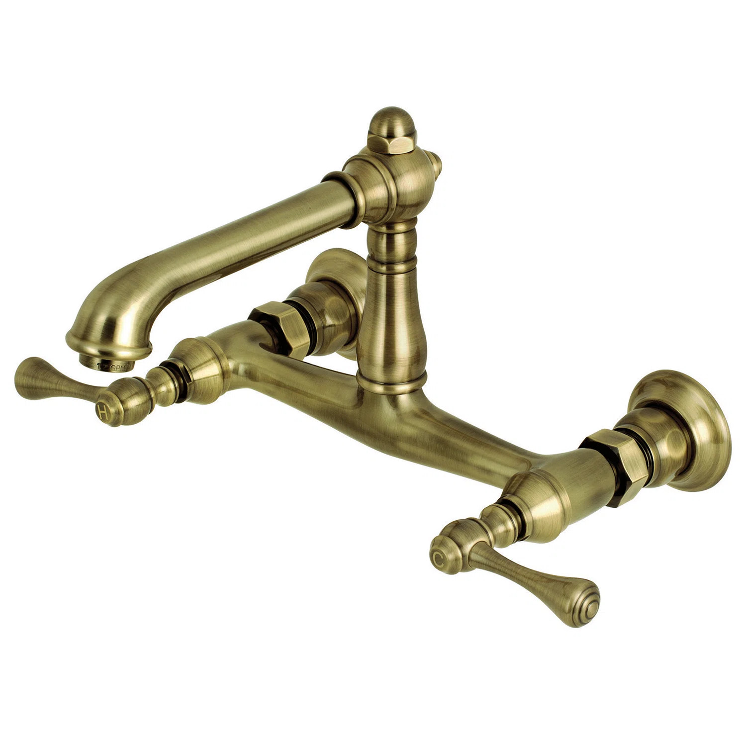 Kingston Brass English Country Two-Handle 2-Hole Wall Mount Bathroom Faucet KS7243BL | Wayfair North America