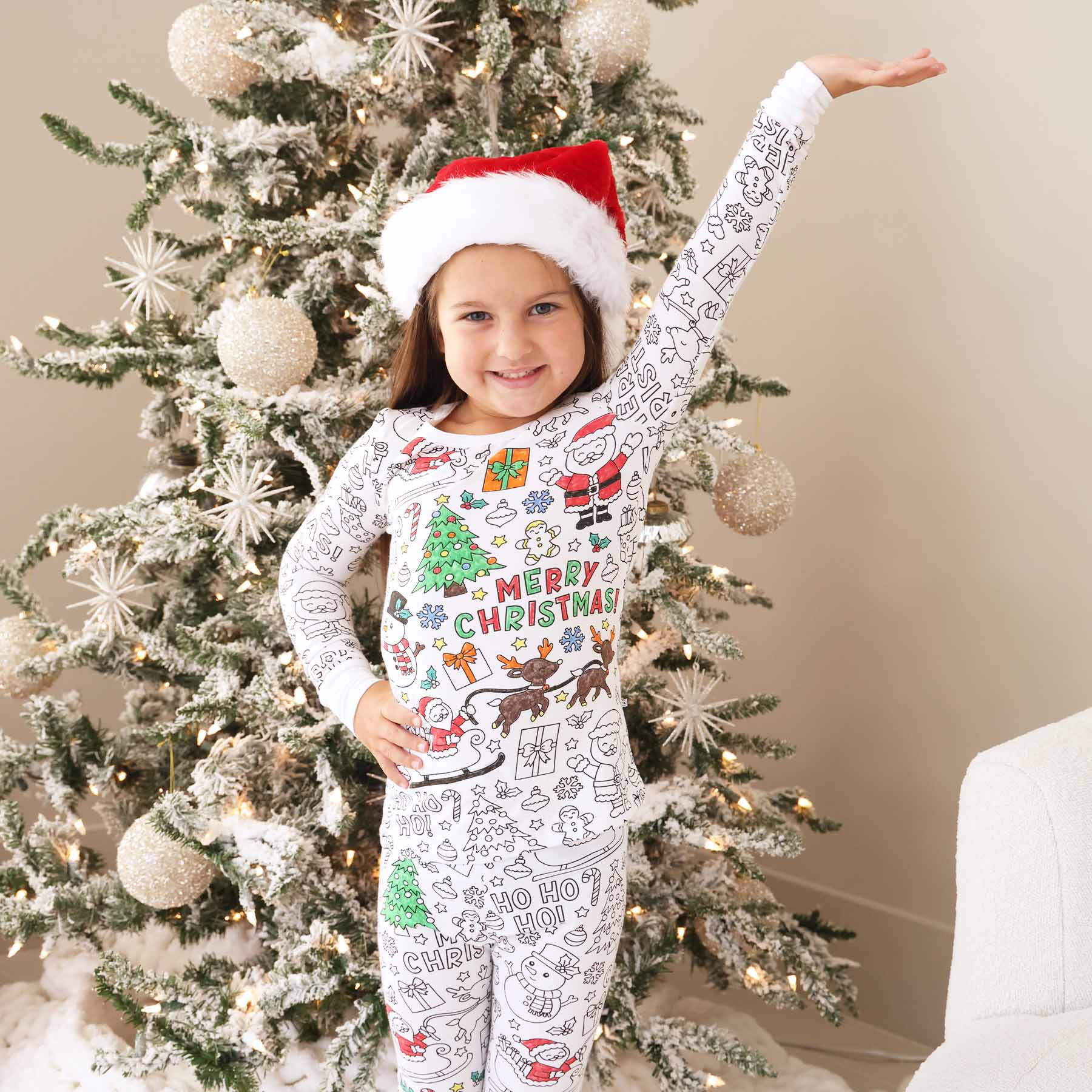 Colorable Two Piece Pajama Set | Christmas Morning | Caden Lane