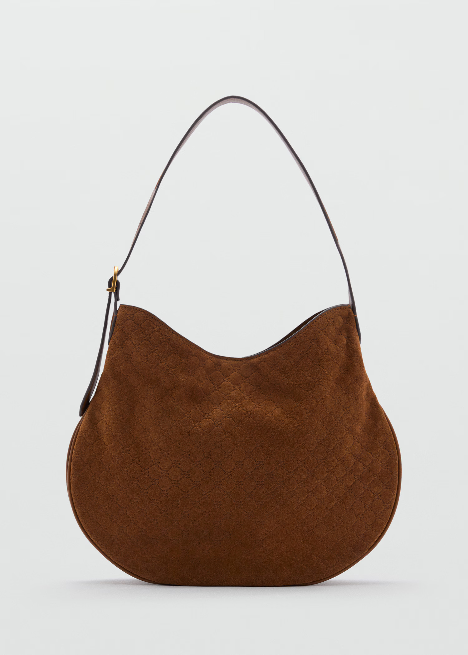 Suede shoulder bag with logo print - Women | MANGO United Kingdom | MANGO (UK)