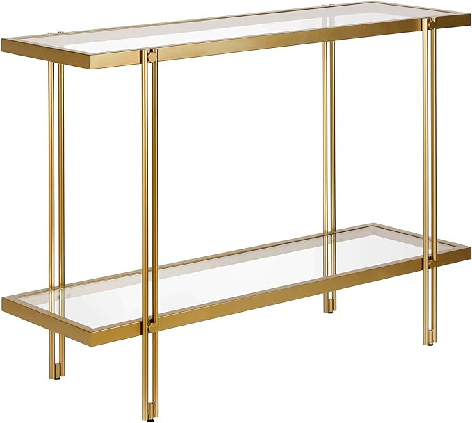 Henn&Hart 42" Wide Rectangular Console Table in Brass, Entryway Table, Accent Table for Living Ro... | Amazon (US)