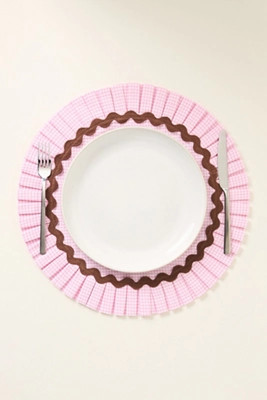 Ruby Rickrack Pleated Round Placemat | Anthropologie (US)