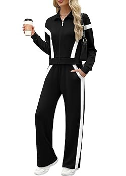 XIEERDUO Lounge Sets for Women 2025 Sweatsuit 2 Piece Outfits Sweatshirt Wide Leg Sweatpant Track... | Amazon (US)