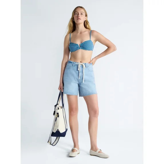 Free Assembly Women's and Women's Plus Mid Rise Seersucker Bikini Bottoms, Sizes XS-3X | Walmart (US)