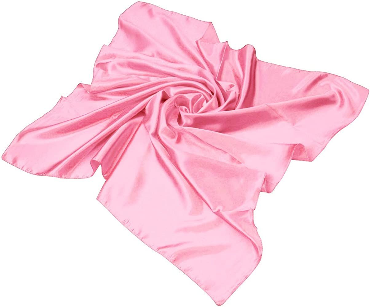 Elegant Large Silk Feel Solid Color Satin Square Scarf Wrap, 36 inch | Amazon (US)