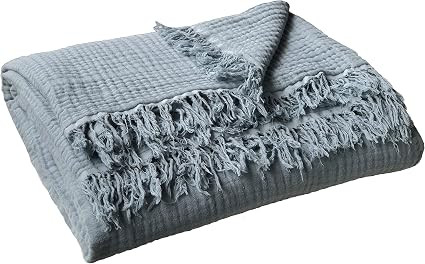 100% Organic Muslin Cotton Throw Blanket for Couch, Adult, Outdoor, 4 Layers Pre-Washed Plant Dye... | Amazon (US)