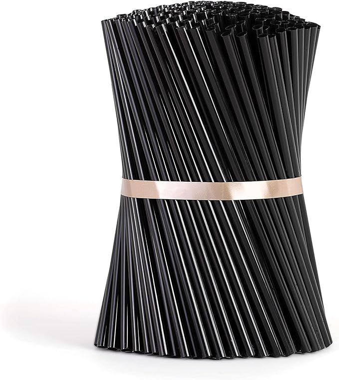 Disposable Drinking Straws - 7 3/4 Inches Long - Standard Size (Black, 250) | Amazon (US)