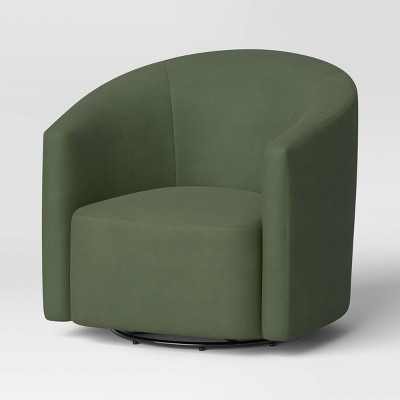 Large Aveline Swivel Chair Olive Velvet - Threshold™ | Target