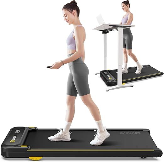 UREVO Walking pad, Under Desk Treadmill for Home Office, Portable Desk Treadmill with Double Shoc... | Amazon (US)