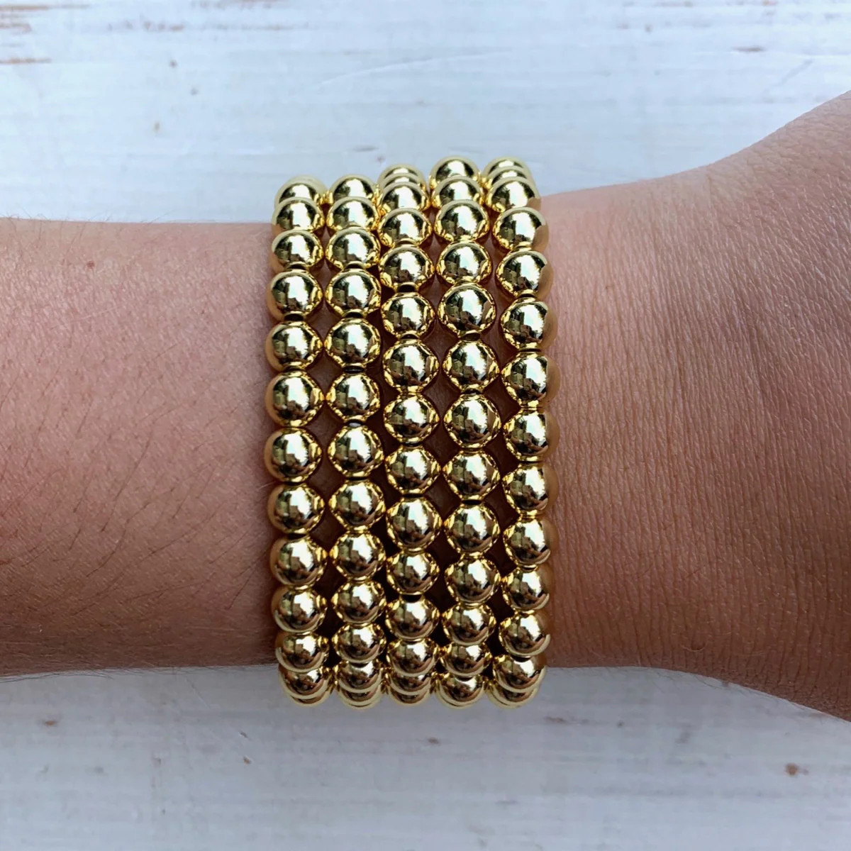 Metallic Stackables | Gold 6mm | JacqMaria Jewelry