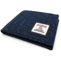 Men's Real Leather Harris Tweed Bifold Wallet Purse Navy Herringbone | Etsy (US)