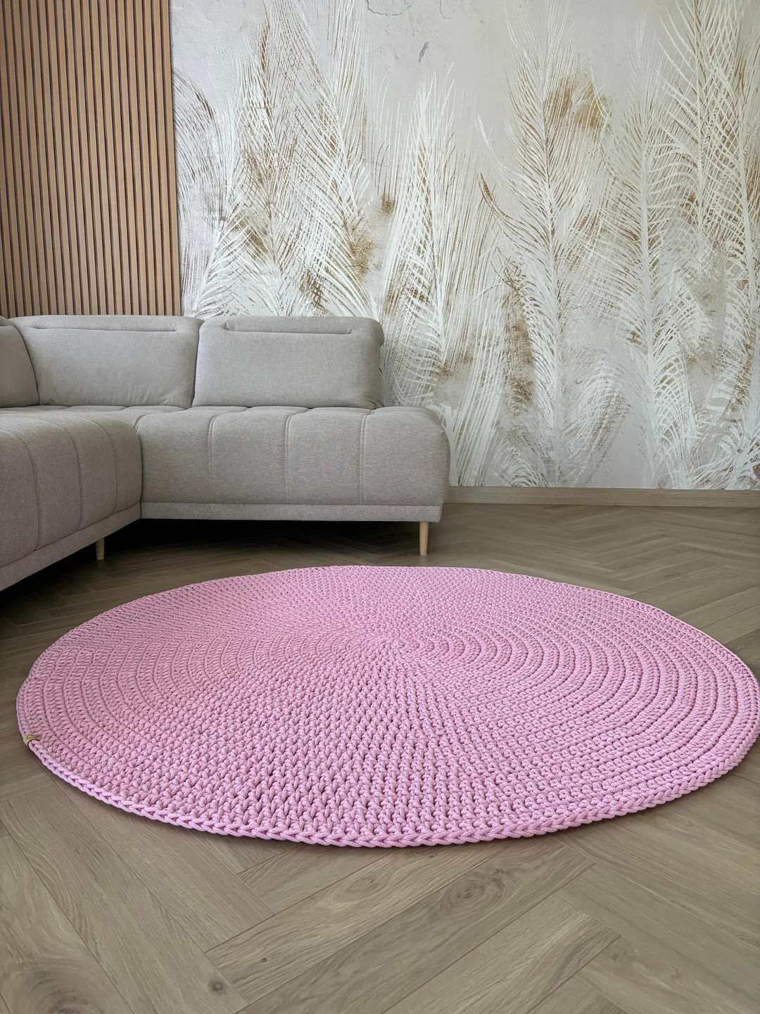 Light Pink Washable Cotton Round Rug for Nursery Cute Girl Room Decor in Many Colors - Etsy | Etsy (US)