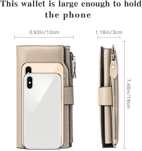 SENDEFN Women Leather Wallets RFID Blocking Clutch Card Holder Ladies Purse with Zipper Pocket | Amazon (US)