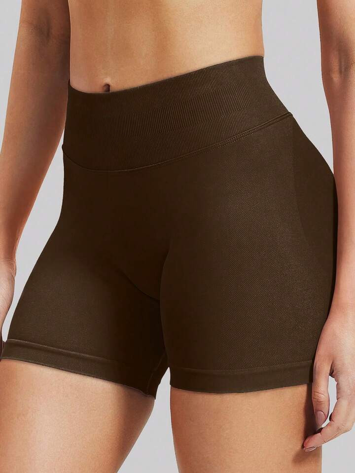 High-Waisted Tummy-Control Shorts,Hidden Scrunch Butt Lifting Skinny Pants,Cycling Shorts Curve,W... | SHEIN