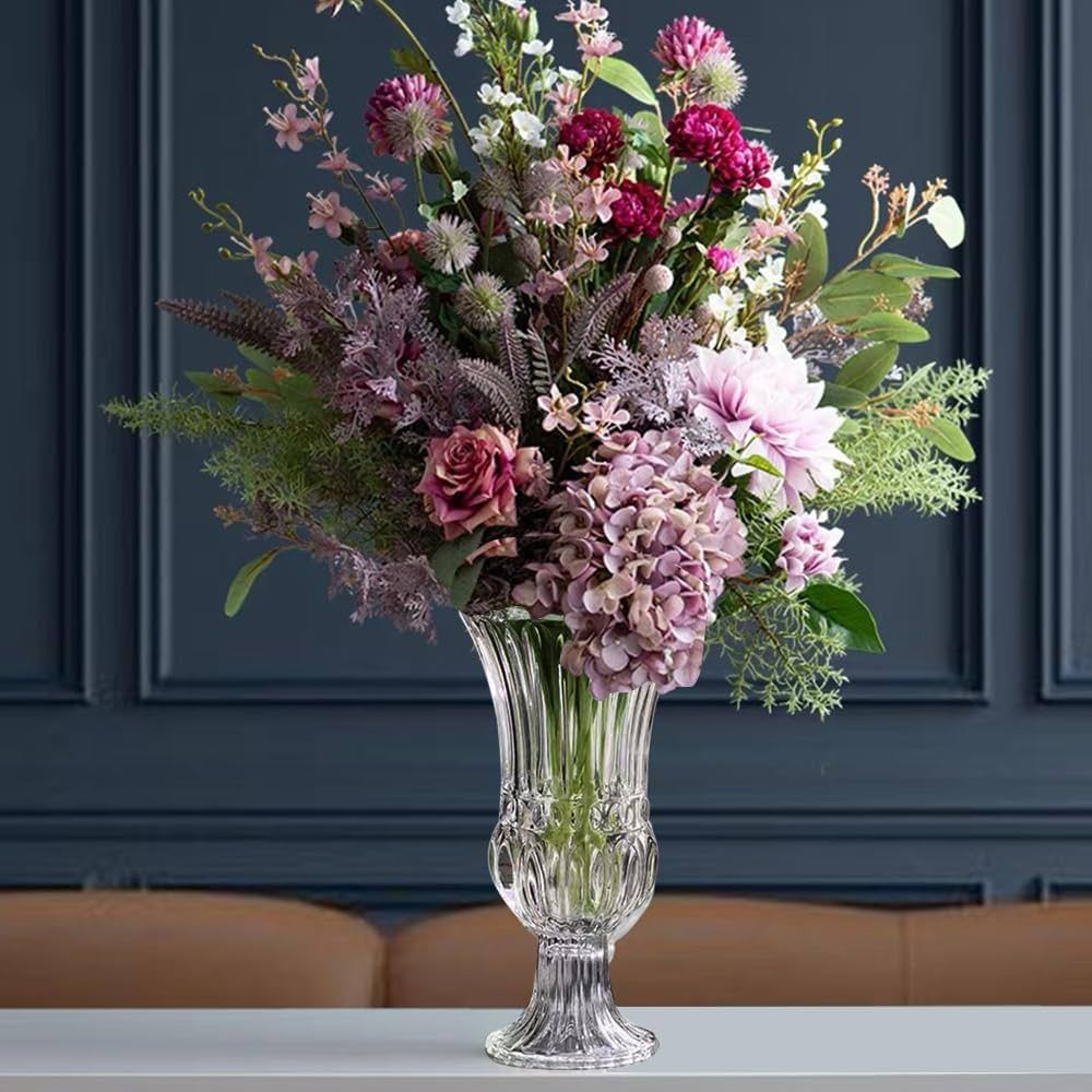 Glass Vase, Art Plant Flower Vase. Decorative for Home Office Wedding Holiday Party Celebrate Cen... | Amazon (US)