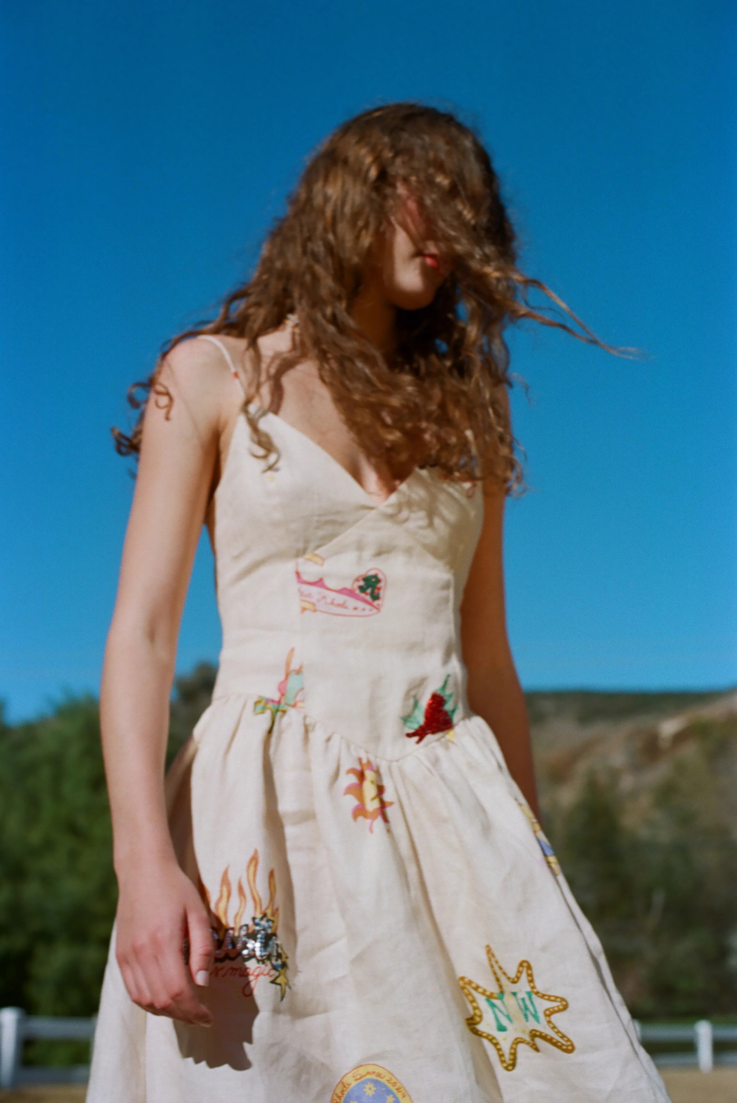 Linen Sophie Embellsihed Midi Dress | Do Re Mi | RHODE | RHODE