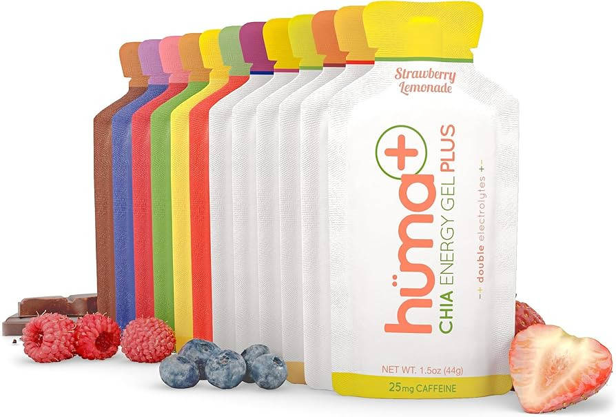 Huma Plus (Double Electrolytes) Chia Energy Gel, Variety Pack - Stomach Friendly, Real Food Energ... | Amazon (US)