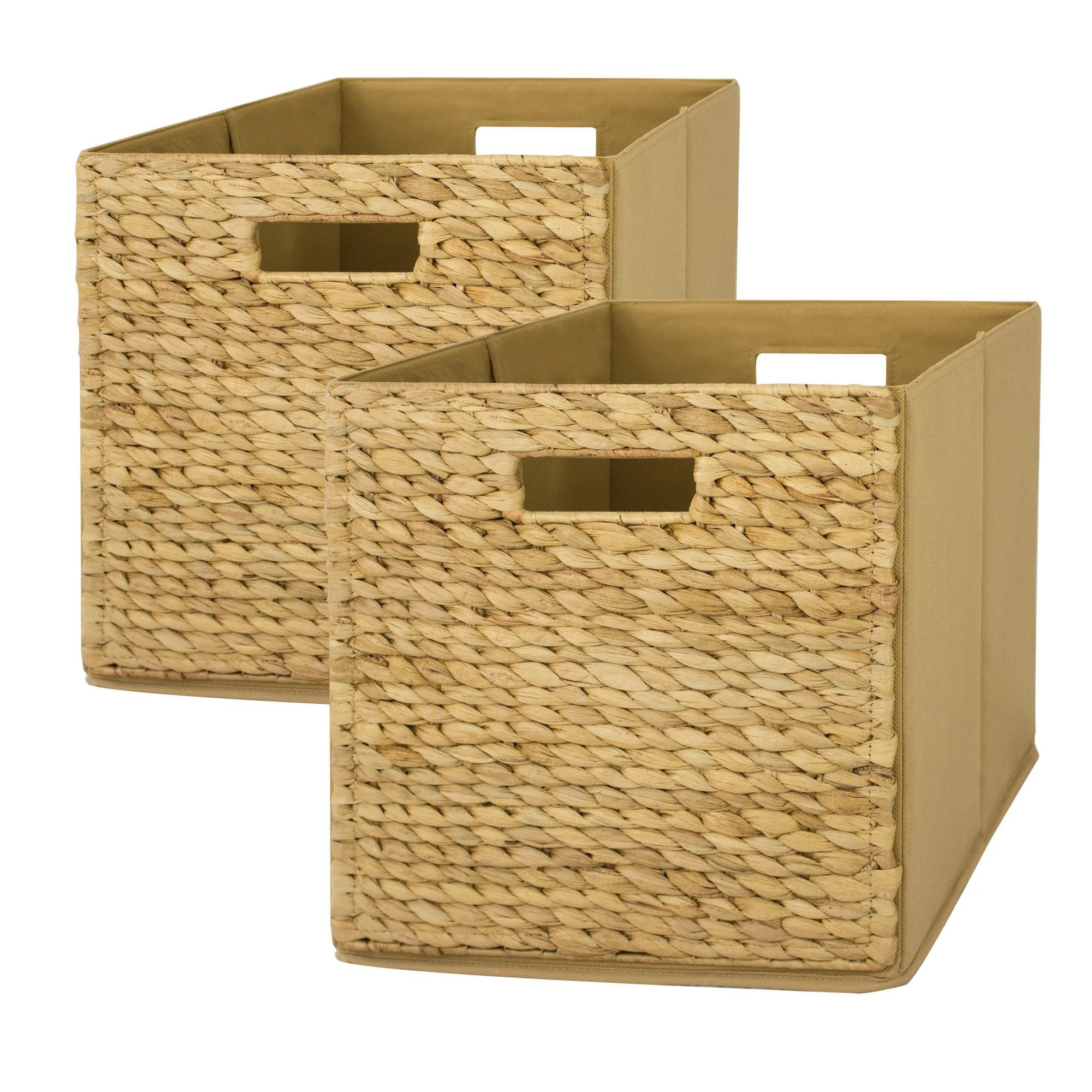 Better Homes & Gardens Fabric Cube Storage Bins (12.75" x 12.75"), Natural, 2 Pack | Walmart (US)