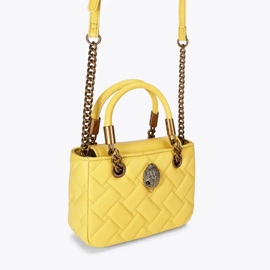SQ MINI KENSINGTON Yellow Leather Square Purse by KURT GEIGER LONDON | Kurt Geiger US