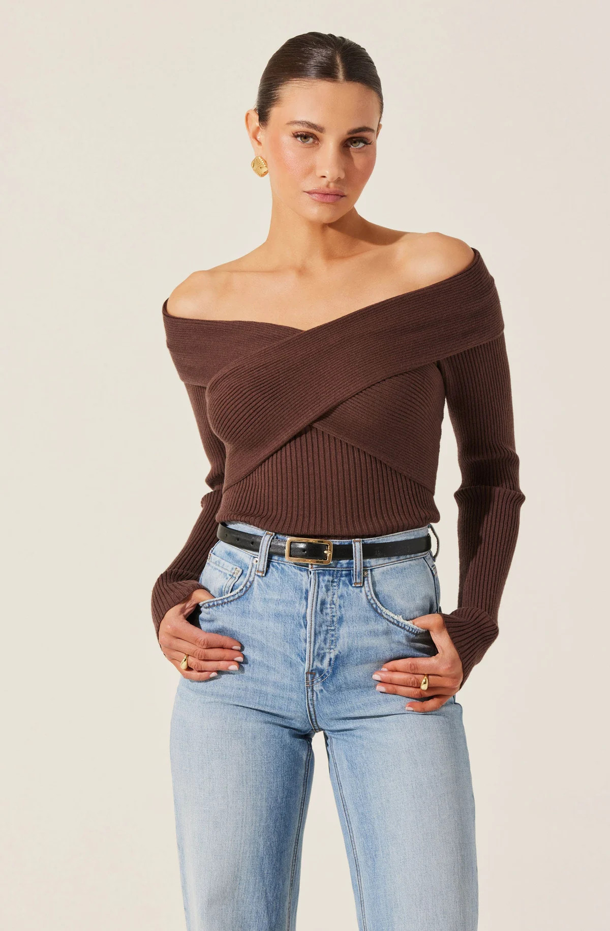 Off Shoulder Crossover Sweater | ASTR The Label (US)