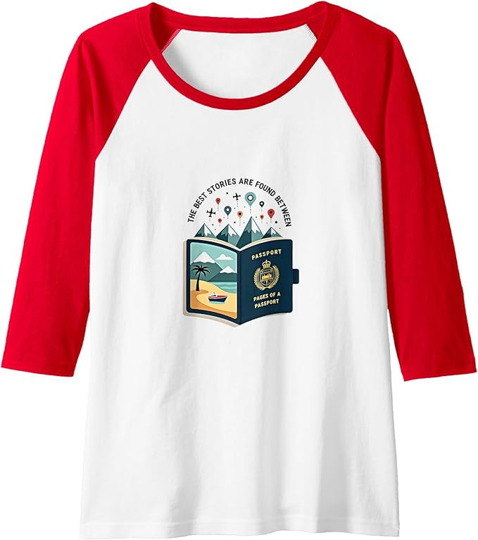 Best Stories Found Between Passport Pages Travel Raglan Baseball Tee | Amazon (US)