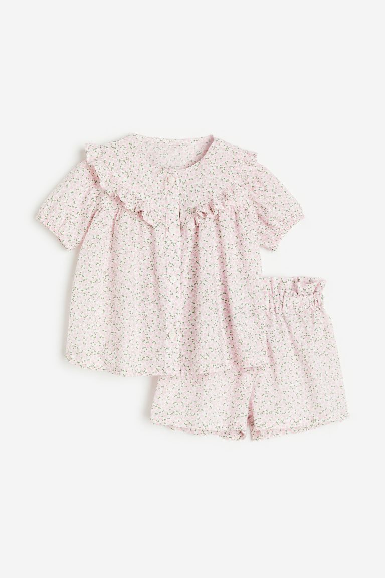 2-piece Patterned Set - White/pink floral - Kids | H&M US | H&M (US + CA)