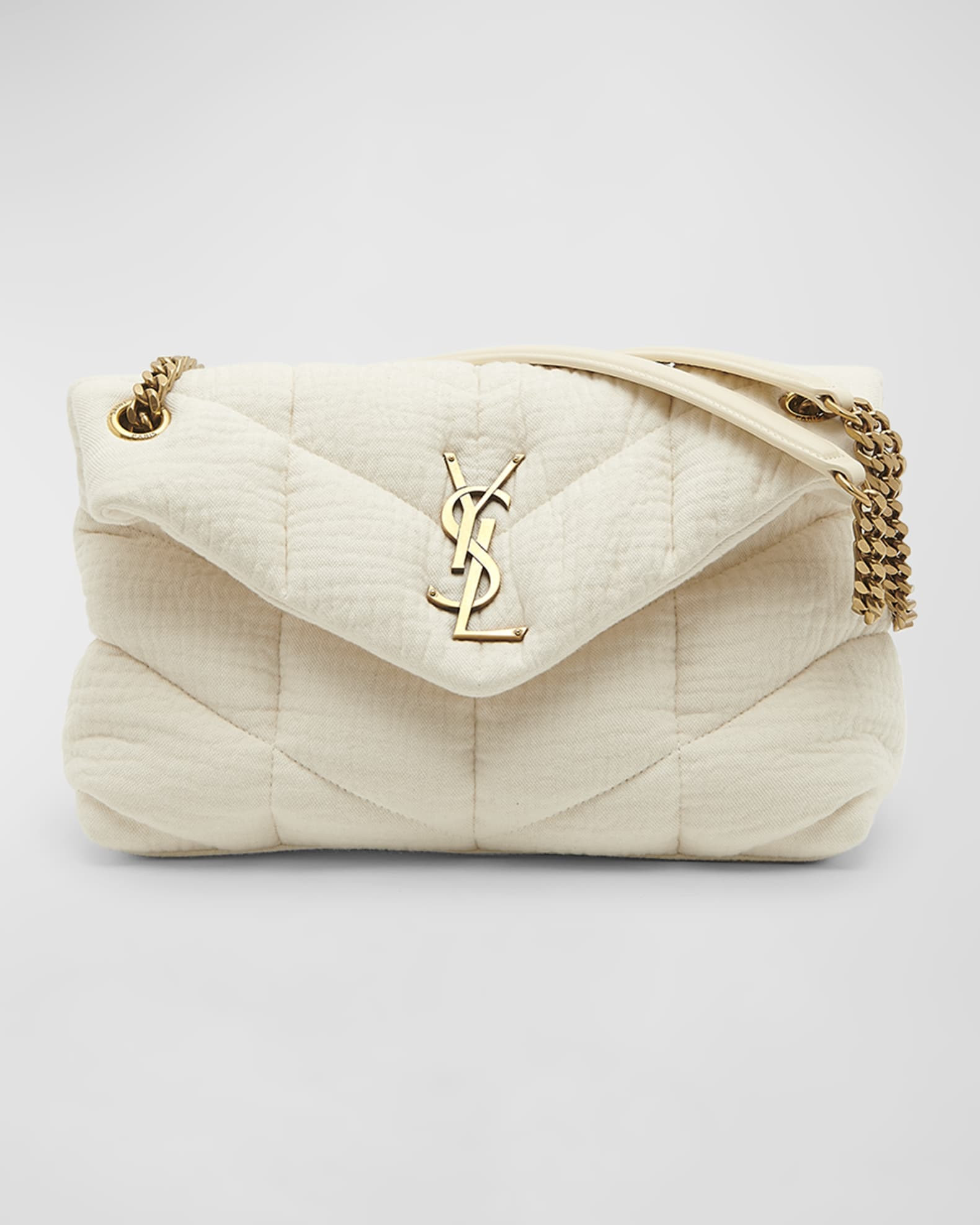 Saint Laurent Loulou Small YSL Shoulder Bag in Quilted Fabric | Neiman Marcus