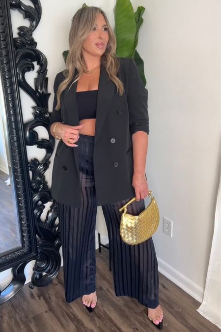 Sexy edgy night out look. Size XL in blazer and sheer pants. 

#LTKstyletip #LTKmidsize #LTKfindsunder100
