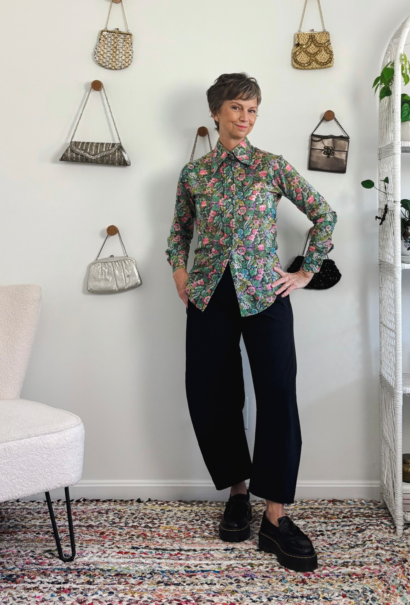 Comfortable pants with colorful top and platform loafers 

#LTKootd #LTKOver40 #LTKPetite