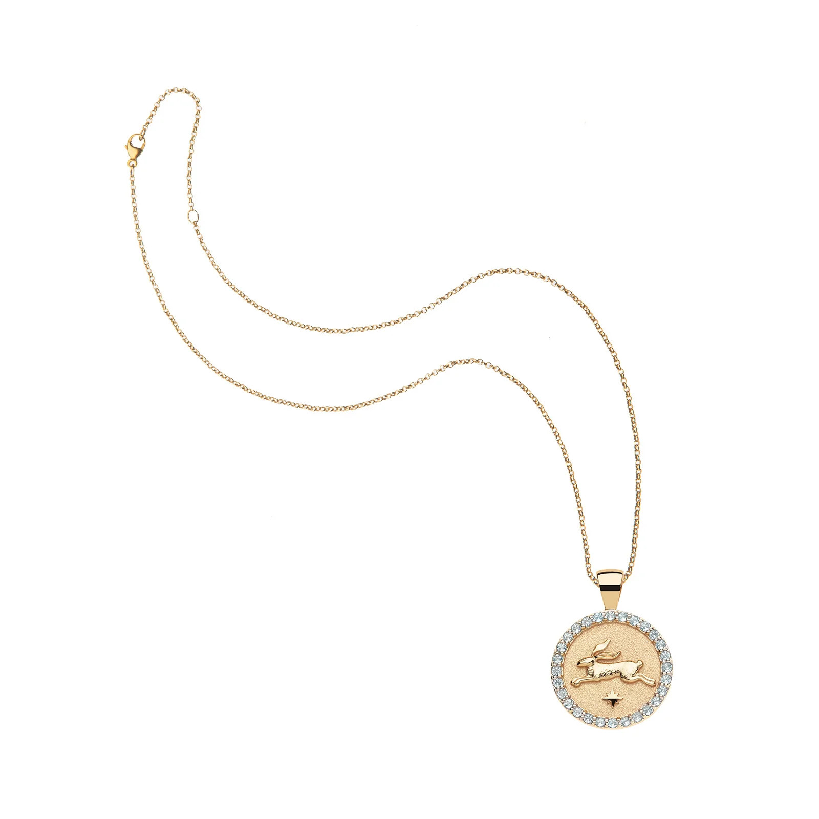 LUCKY Rabbit JW Small Embellished Pendant Coin | Jane Win