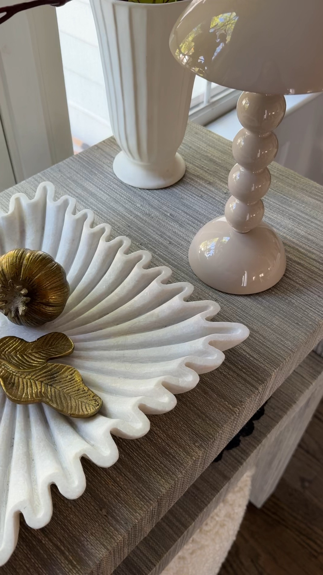These brass objects are one of my favorite fall accessories for styling our home and they’re currently on sale! Style them in a marble dish like I have here, use them on your Thanksgiving tabkescape or place one on top of a stack of books on your coffee table. I’m grabbing the artichoke today!