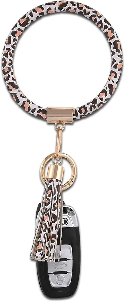 Coolcos Key Ring Bracelet Wristlet Keychain Bangle Keyring - Portable Leather Tassel Bracelet Key... | Amazon (US)