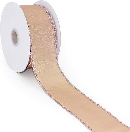 CT CRAFT LLC Glossy Satin Wired Ribbon for Home Decor, Gift Wrapping, DIY Crafts, 1.5” x 10 Yar... | Amazon (US)